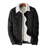 Men Fleece Thick Warm Cowboy Denim Coats