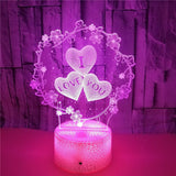 3D Romantic Night Light - Touch Activated Love Lamp