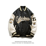 Wukong Goods American Street PU Leather Loose Baseball Uniform