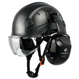 Carbon Fiber Pattern Safety Helmet With Visor - Normabest