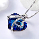 Blue Crystal Heart Pendant