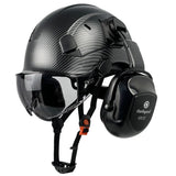 Carbon Fiber Pattern Safety Helmet With Visor - Normabest