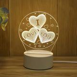 Romantic Love 3D Acrylic Led Bedside Lamp