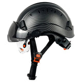 CE Carbon Fiber Pattern Construction Safety Helmet With Build In Visor Goggles - Normabest