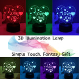 7 Touch  Colors 3D Acrylic  Bedside Table Lamp