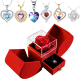 Eternal Rose Gift Box with Heart Necklace