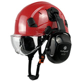 Carbon Fiber Pattern Safety Helmet With Visor - Normabest