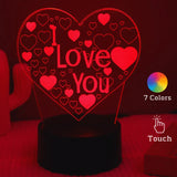 7 Touch  Colors 3D Acrylic  Bedside Table Lamp