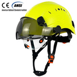 CE Carbon Fiber Pattern Construction Safety Helmet With Build In Visor Goggles - Normabest