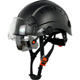 CE Carbon Fiber Pattern Construction Safety Helmet With Build In Visor Goggles - Normabest