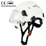 CE Carbon Fiber Pattern Construction Safety Helmet With Build In Visor Goggles - Normabest