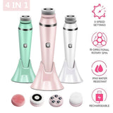 4 IN 1 Electric Face Deep Cleansing Brush Spin Pore Cleaner Face Wash Machine- USB Charging - Normabest