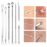 15Pcs  Stainless Steel Blackhead Remover Pimple Popper Tools Kit with Metal Case - Normabest