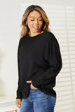 Double Take Seam Detail Round Neck Long Sleeve Top - Normabest