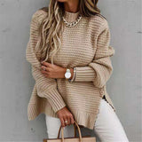 Round Neck Slit Sweater - Normabest