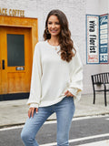 Round Neck Ribbed Trim Sweater - Normabest