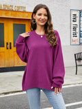 Round Neck Ribbed Trim Sweater - Normabest