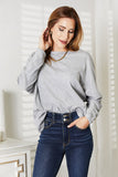 Double Take Seam Detail Round Neck Long Sleeve Top - Normabest