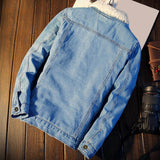 Men Fleece Thick Warm Cowboy Denim Coats