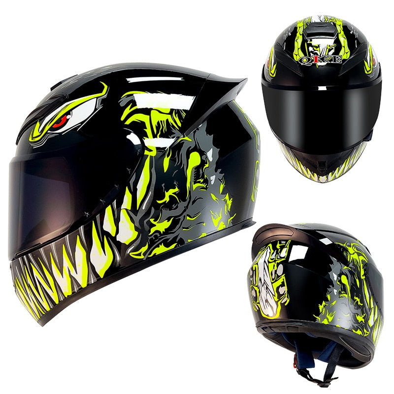 full face black and yellow motorcycle helmet Full Face Helmet Racing