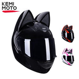 Full Face Motorcycle Helmet Cat Ears