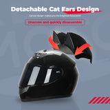 Full Face Motorcycle Helmet Cat Ears - Normabest