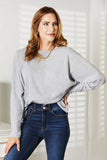 Double Take Seam Detail Round Neck Long Sleeve Top - Normabest