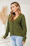 Heimish Full Size Long Sleeve V Neck Button Down Cardigan - Normabest