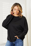 Double Take Seam Detail Round Neck Long Sleeve Top - Normabest