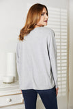 Double Take Seam Detail Round Neck Long Sleeve Top - Normabest