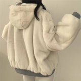 Winter Fleece Fluffy Thick Warm Fuzzy Plush Zipper Jacket